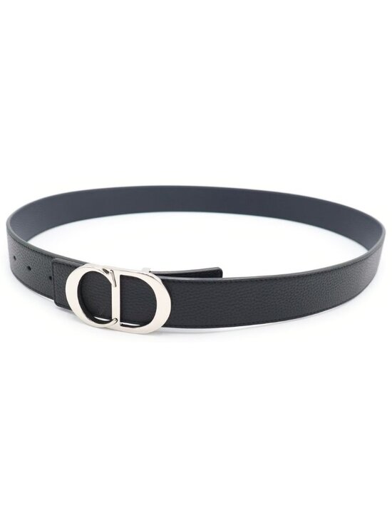 Dior CD Logo Reversible Leather Belt Black Silver 100 40 main image 6